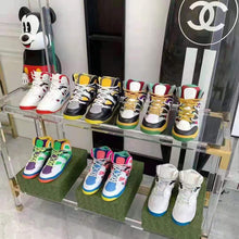 Load image into Gallery viewer, Gucci GG Unisex Gucci Basket Sneaker Blue and Grey Mesh Rubber Interlocking G Patch