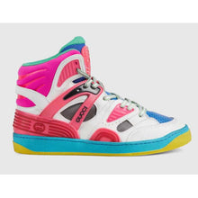 Load image into Gallery viewer, Gucci GG Unisex Gucci Basket Sneaker Blue and Grey Mesh Rubber Interlocking G Patch