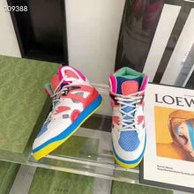 Load image into Gallery viewer, Gucci GG Unisex Gucci Basket Sneaker Blue and Grey Mesh Rubber Interlocking G Patch