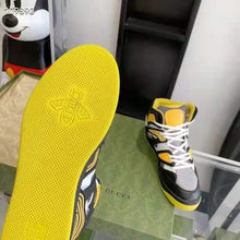 Load image into Gallery viewer, Gucci GG Unisex Gucci Basket Sneaker Grey Mesh Rubber Interlocking G Patch Reflective Trim