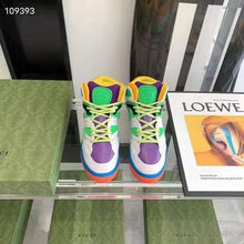 Load image into Gallery viewer, Gucci GG Unisex Gucci Basket Sneaker Lime White Demetra Rubber Interlocking G Patch
