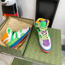 Load image into Gallery viewer, Gucci GG Unisex Gucci Basket Sneaker Lime White Demetra Rubber Interlocking G Patch
