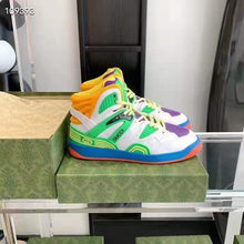 Load image into Gallery viewer, Gucci GG Unisex Gucci Basket Sneaker Lime White Demetra Rubber Interlocking G Patch