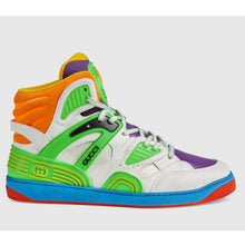 Load image into Gallery viewer, Gucci GG Unisex Gucci Basket Sneaker Lime White Demetra Rubber Interlocking G Patch