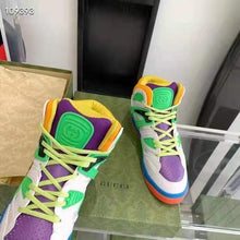Load image into Gallery viewer, Gucci GG Unisex Gucci Basket Sneaker Lime White Demetra Rubber Interlocking G Patch