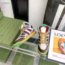 Load image into Gallery viewer, Gucci GG Unisex Gucci Basket Sneaker Red Mesh Rubber Interlocking G Patch Reflective Trim