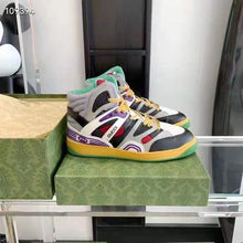 Load image into Gallery viewer, Gucci GG Unisex Gucci Basket Sneaker Red Mesh Rubber Interlocking G Patch Reflective Trim