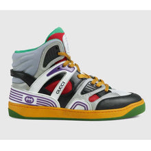 Load image into Gallery viewer, Gucci GG Unisex Gucci Basket Sneaker Red Mesh Rubber Interlocking G Patch Reflective Trim