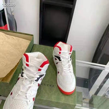 Load image into Gallery viewer, Gucci GG Unisex Gucci Basket Sneaker White and Red Mesh Rubber Interlocking G Patch