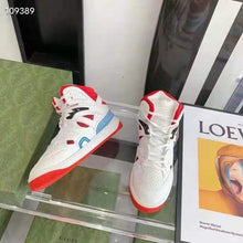 Load image into Gallery viewer, Gucci GG Unisex Gucci Basket Sneaker White and Red Mesh Rubber Interlocking G Patch