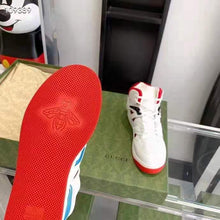 Load image into Gallery viewer, Gucci GG Unisex Gucci Basket Sneaker White and Red Mesh Rubber Interlocking G Patch