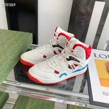 Load image into Gallery viewer, Gucci GG Unisex Gucci Basket Sneaker White and Red Mesh Rubber Interlocking G Patch