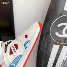 Load image into Gallery viewer, Gucci GG Unisex Gucci Basket Sneaker White and Red Mesh Rubber Interlocking G Patch