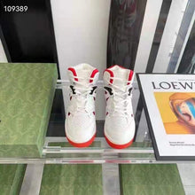 Load image into Gallery viewer, Gucci GG Unisex Gucci Basket Sneaker White and Red Mesh Rubber Interlocking G Patch