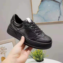 Load image into Gallery viewer, Gucci GG Unisex Gucci Jive Sneaker Black GG Embossed Leather Smooth Leather