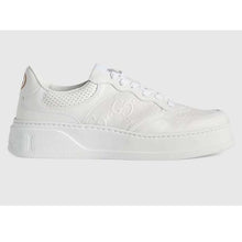 Load image into Gallery viewer, Gucci GG Unisex Gucci Jive Sneaker White GG Embossed Leather Smooth Leather