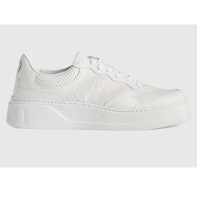 Load image into Gallery viewer, Gucci GG Unisex Gucci Jive Sneaker White GG Embossed Leather Smooth Leather