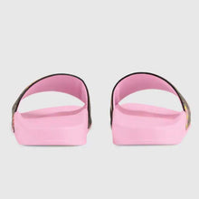 Load image into Gallery viewer, Gucci GG Unisex Gucci Les Pommes Slide Sandal Beige and Ebony GG Supreme Canvas