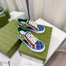 Load image into Gallery viewer, Gucci GG Unisex Gucci Tennis 1977 GG Multicolor Sneaker Green and Blue GG Canvas