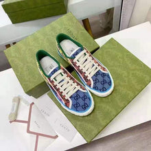 Load image into Gallery viewer, Gucci GG Unisex Gucci Tennis 1977 GG Multicolor Sneaker Green and Blue GG Canvas