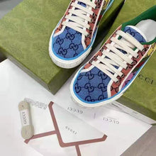 Load image into Gallery viewer, Gucci GG Unisex Gucci Tennis 1977 GG Multicolor Sneaker Green and Blue GG Canvas