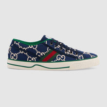 Load image into Gallery viewer, Gucci GG Unisex Gucci Tennis 1977 Sneaker Blue Ivory GG Stretch Cotton