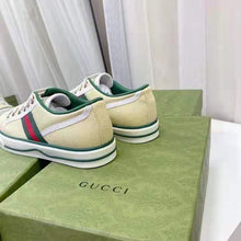Load image into Gallery viewer, Gucci GG Unisex Gucci Tennis 1977 Sneaker Butter Cotton Green and Red Web