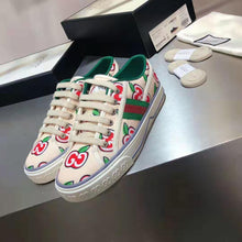 Load image into Gallery viewer, Gucci GG Unisex Gucci Tennis 1977 Sneaker GG Apple Print Ivory Canvas