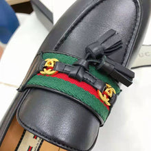Load image into Gallery viewer, Gucci GG Unisex Loafer with Web and Interlocking G Black Leather