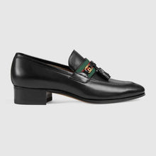 Load image into Gallery viewer, Gucci GG Unisex Loafer with Web and Interlocking G Black Leather