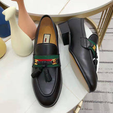 Load image into Gallery viewer, Gucci GG Unisex Loafer with Web and Interlocking G Black Leather