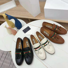 Load image into Gallery viewer, Gucci GG Unisex Loafer with Web and Interlocking G Black Leather