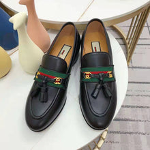 Load image into Gallery viewer, Gucci GG Unisex Loafer with Web and Interlocking G Black Leather