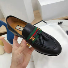 Load image into Gallery viewer, Gucci GG Unisex Loafer with Web and Interlocking G Black Leather