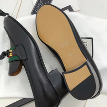 Load image into Gallery viewer, Gucci GG Unisex Loafer with Web and Interlocking G Black Leather
