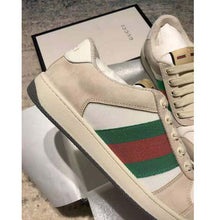 Load image into Gallery viewer, Gucci GG Unisex Screener Leather Sneaker Off-White Leather White Nylon