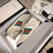 Load image into Gallery viewer, Gucci GG Unisex Screener Leather Sneaker Off-White Leather White Nylon