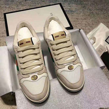 Load image into Gallery viewer, Gucci GG Unisex Screener Leather Sneaker Off-White Leather White Nylon