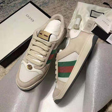 Load image into Gallery viewer, Gucci GG Unisex Screener Leather Sneaker Off-White Leather White Nylon