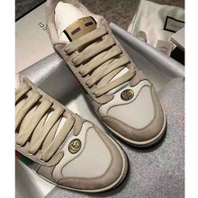 Load image into Gallery viewer, Gucci GG Unisex Screener Leather Sneaker Off-White Leather White Nylon