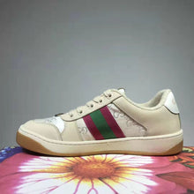 Load image into Gallery viewer, Gucci GG Unisex Screener Sneaker with Web Cream Scrap Less Leather-Beige