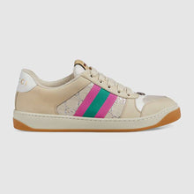 Load image into Gallery viewer, Gucci GG Unisex Screener Sneaker with Web Cream Scrap Less Leather-Beige