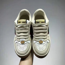 Load image into Gallery viewer, Gucci GG Unisex Screener Sneaker with Web Cream Scrap Less Leather-Beige