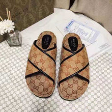 Load image into Gallery viewer, Gucci GG Unisex Slide Sandal Beige and Ebony Original GG Canvas