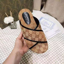 Load image into Gallery viewer, Gucci GG Unisex Slide Sandal Beige and Ebony Original GG Canvas