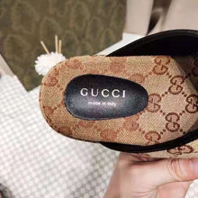 Load image into Gallery viewer, Gucci GG Unisex Slide Sandal Beige and Ebony Original GG Canvas
