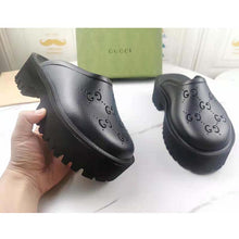 Load image into Gallery viewer, Gucci GG Unisex Slip On Sandal Black Double G Rubber Outsole