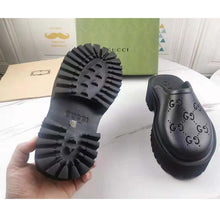 Load image into Gallery viewer, Gucci GG Unisex Slip On Sandal Black Double G Rubber Outsole
