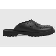 Load image into Gallery viewer, Gucci GG Unisex Slip On Sandal Black Double G Rubber Outsole