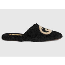 Load image into Gallery viewer, Gucci GG Unisex Slipper with Interlocking G Light Black Interlocking G Merino Wool